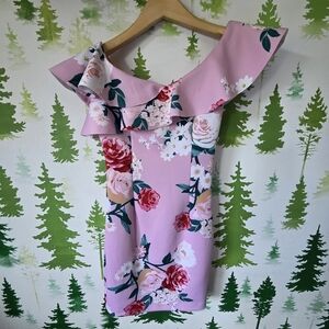 Floral Off-Shoulder Guess Pink Dress